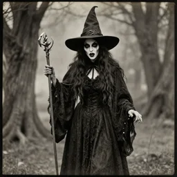 Scary evil witch, 1900s photograph