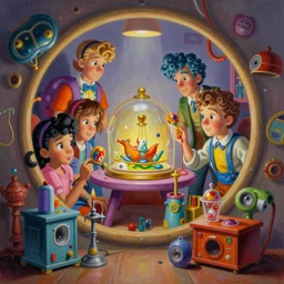 an airbrush painting of an elaborate hidden object scene in babes in toyland ( 1 9 8 6 ) by destiny womack, gregoire boonzaier, harrison fisher, richard dadd