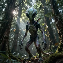 a creepypasta of a horrifying alien creature in the forest