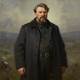 a full body high detail fantasy portrait oil painting illustration of Joseph Stalin as a single rugged stoic barbarian man by Justin Sweet with face and body clearly visible, in a scenic background, pupils visible, realistic proportions, d&d, rpg, forgotten realms, artstation trending, high quality, sombre mood, muted colors, no crop, entire person visible!, natural light, Adobe Photoshop, Adobe Lightroom, photolab, Affinity Photo,