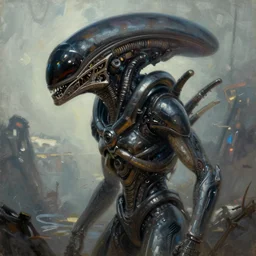 concept art of alien convenant, for aaa game, cinematic shot, oil painting by jama jurabaev, extremely detailed, brush hard, artstation, high quality, brush stroke