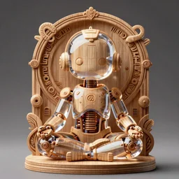 cute art toys wooden ultra clear sculpture of beautiful robot meditation position cybernetics, low contrast,, hyper realistic detailed render, hypermaximalist, ornate, epic composition, 4 k 8 k, cryengine octane blender, sharp focus, concept art, masterpiece of art by sandra chevrier ron english