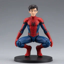 tom holland, an anime nendoroid of tom holland spiderman, figurine, detailed product photo