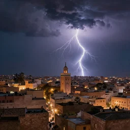 thunderstorm in marrakech city, dramatic lighting, lovecraftian, painted by raymond swanland, painted by greg rutkowski, painted by jeremy mann, painted by artgerm, painted by igor kieryluk, trending on artstation
