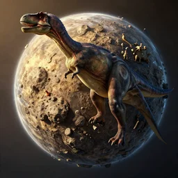 the asteroid that killed the dinosaurs came to earth with a little brother, rutkowski, rhads, ferdinand knab, makoto shinkai lois van baarle, ilya kuvshinov, rossdraws, tom bagshaw, global illumination, intricate, detailed, atmospheric lighting, golden hour