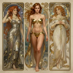 beautiful young attractive woman, emma watson, full body, d & d, fantasy, intricate, elegant, very attractive, wearing an armored bikini, highly detailed, digital painting, artstation, sharp focus, fantasy art, illustration, 8 k, art by artgerm and greg rutkowski and alphonse mucha