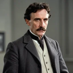 still of nikola tesla as doc brown in back to the future