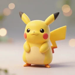 the cutest little polymer clay 🐷 and pikachu hybrid, unreal engine, bokeh