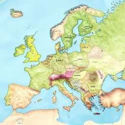 detailed map of attractions in europe