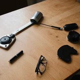 A picture of non-existing items on a table