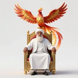 arabian hasan - i sabbah old man on throne chair rising as a phenix + face details + epic wide scene, cinematic lighting, artgerm, artstation, deviantart, 8 k, high detailed