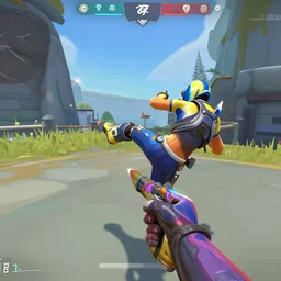 screenshot of viper doing a trick shot in valorant video game, 4 k