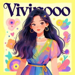 digital illustration poster, vivienne shao, colourful, pinterest,
