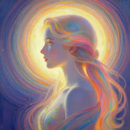 side profile portrait, imogen poots paladin, gloomhaven, d & d, soft, smooth, luminescent oil painting, art nouveau, concept art, backlit glow, ripples, swirly vibrant color lines, holy, gaudy colors, aesthetic octane render, 8 k, by victo ngai, kilian eng, ilya kuvshinov, cushart krent, gilleard james, artgerm, alex ross
