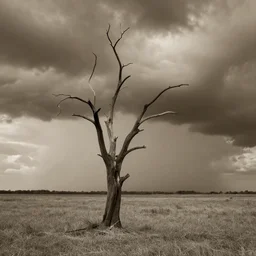 bare against the storm, sepia