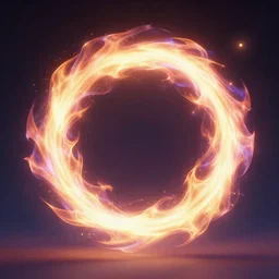 glowing psychedelic aura surrounds flames and lens flare