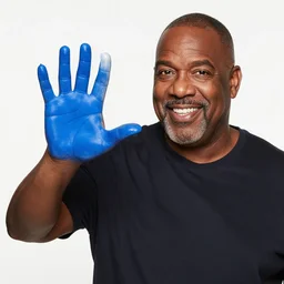 steve harvey made of blue paint