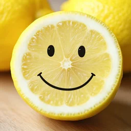 Lemon with a smiley face