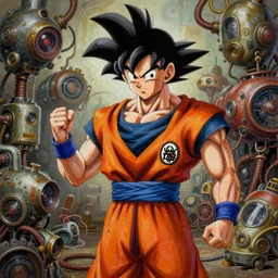 surreal gouache gesture  painting, by yoshitaka amano, by ruan jia, by Conrad roset, by good smile company, detailed anime 3d render of a gesture draw pose for  Goku,  portrait, cgsociety, artstation,  gesture draw,  rococo mechanical, Digital reality, sf5 ink style, dieselpunk atmosphere, gesture  drawn