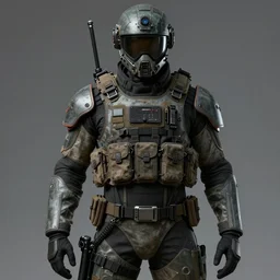 art of a futuristic soldier from the year 2 5 7 8 ad wearing a futuristic tactical gear by jan van eyck