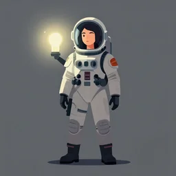 lighting, a simple vector based illustration of a beautiful female space solder, by ross tran, artgerm, surrealism