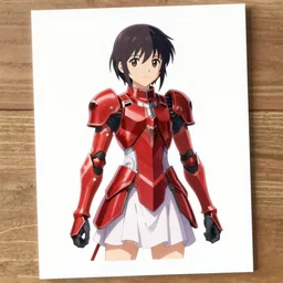 card art of a girl wearing red armor with white dress, makoto shinkai, very detailed, realistic face, detailed face, matte, tonemapping, bbwchan, perfection, 4K, William-Adolphe Bouguereau
