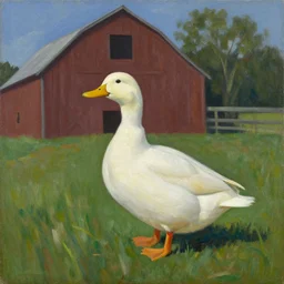a duck on the prowl oil painting barnett newman