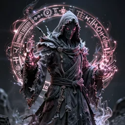 a necromancer pulsing with necrotic energy, art by lin tinggui, power auras, sigils, tattered cloth robes, substance 3 d painter, pbr textures, physical based rendering, cinematic, hyper realism, high detail, octane render, unreal engine, 8 k, smooth gradients, high contrast, depth of field, aperture f 2. 8