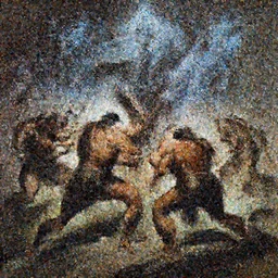 savages fighting technomages by Frank Frazetta