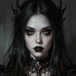 gothic kerli koiv by luis royo, light and shadow effects, intricate, highly detailed, digital painting, art station, concept art, smooth, sharp focus, illustration, advanced digital, atmospheric lighting, detailed face, christopher c. lee, toon effect