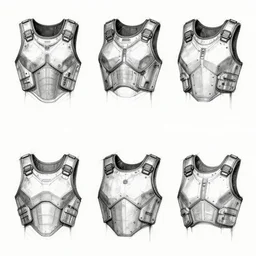 sketches concept art standard tactial soldier lightweight ninja nano chest armor plating millitary modern future era variants digital outline