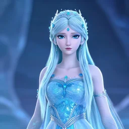 photo of a real-life very beautiful! ice queen, highly detailed, 4k,