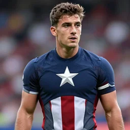 “Christian Pulisic in a marvel movie as captain America, 4k, ultra detailed”