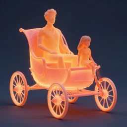 luminescent chariot by james gilleard and alena aenami, high resolution render, octane, unreal engine, cel shaded, vibrant,