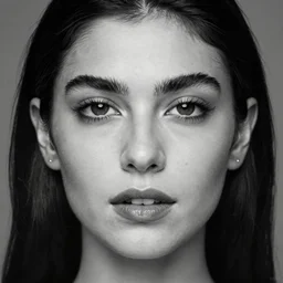 black and white vogue closeup portrait by herb ritts of a beautiful female model, guatemalan, high contrast