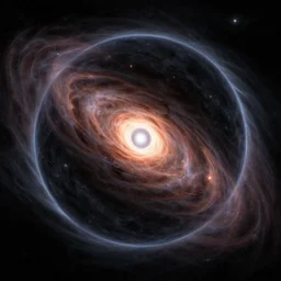 a beautiful supermassive black hole eating a nearby star, detailed arts, by artstation