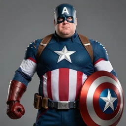 Giga Chad as Captain America, photo realistic