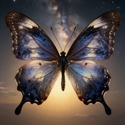 symmetry!! a butterfly insect with wings made of the milky way, fine details by realistic shaded lighting poster by artstation, concept art, smooth, sharp focus, illustration, by ilya kuvshinov katsuhiro otomo, magali villeneuve, artgerm, jeremy lipkin and michael garmash and rob rey, art nouveau, alphonse mucha, william - adolphe bouguereau, golden hour