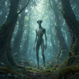 photo of an ethereal alien forest 4k