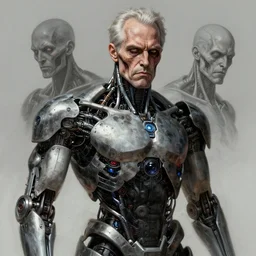 cyborg rudy giuliani, gritty horror, elegant intricate digital painting artstation concept art by mark brooks and brad kunkle extreme detailed
