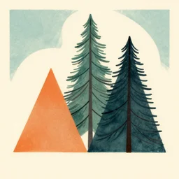 triangles. retro art by jean giraud. conifer