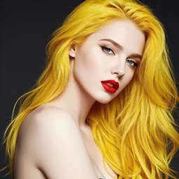 sexy women white skin, yellow hair, red lips, very charming and attractive, fall in love