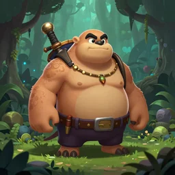 Pudge from Dota 2 standing in the jungle, full body