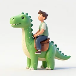 a man sitting in a saddle on the back of a green dinosaur, adorable and whimsical, fantasy, elegant, behance, unreal engine, octane render, sharp focus, high contrast, illustration, art by peter mohrbacher