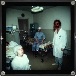 photographs found from a lost hard drive that show horrifying images of special cases in a hospital, 1 9 5 8, extremely grainy, eerie