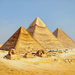 the pyramids of giza, gouache painting, deviantart