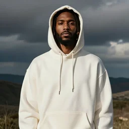 portait of jesus in virgil abloh hoodie streetwear by nicola samori, off - white style