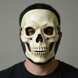 man with a league doctor mask made of bones,