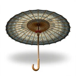 jade parasol, photorealistic, isolated on a pure white background, centered, entire object in frame, sharp focus, soft studio lighting