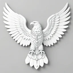 highly lifelike full body outline with eagles wings regalia adornments